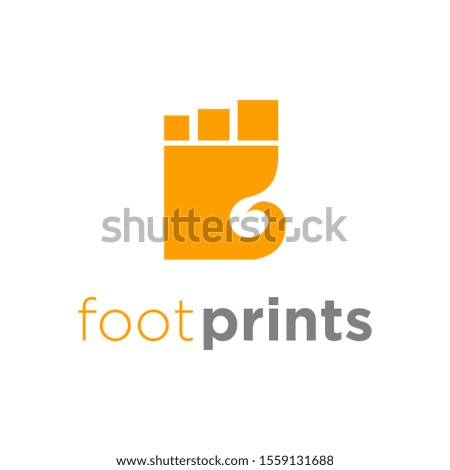 Footprint identification logo modern technology business