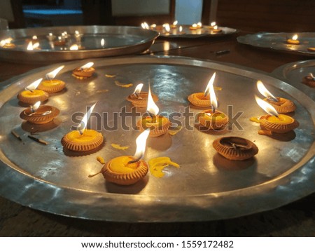 A Candle light during the festivities of Diwali. Flame of light during Diwali festival