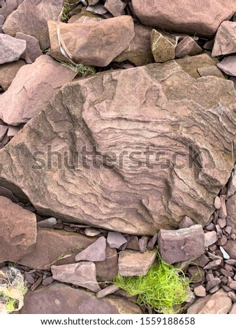Layered texture of brown sandstone
