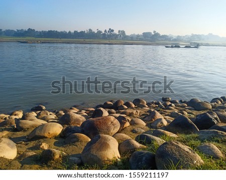 Beautiful view of Brahmaputra river in Bangladesh