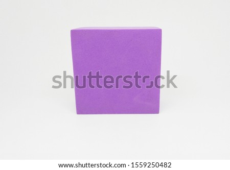 Toy Block, Purple Cube Shape for Children Learning Isolated on White Background