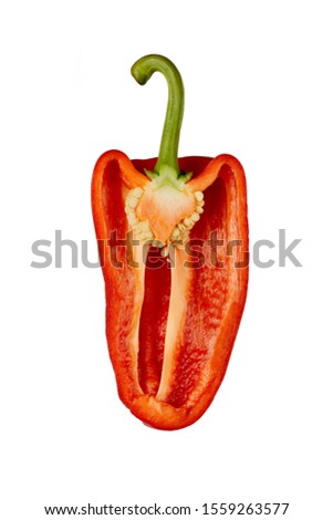 red bell pepper cut a half Royalty-Free Stock Photo #1559263577