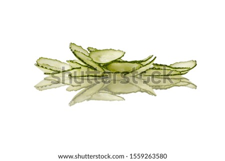 Fresh slice cucumber on white background Royalty-Free Stock Photo #1559263580