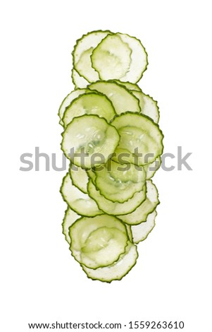 Fresh slice cucumber on white background Royalty-Free Stock Photo #1559263610