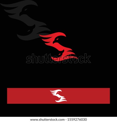 bird logo forms the letter s, modern style bird logo