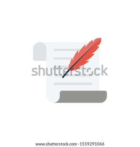 quill vector flat colour icon 