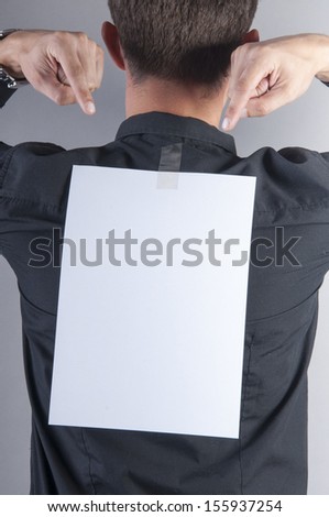 an image of young handsome businessman with blank card