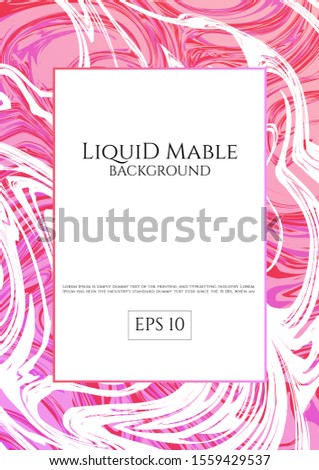 Pink banner white liquid mable flow modern design colorful with space for your text. vector illustration
