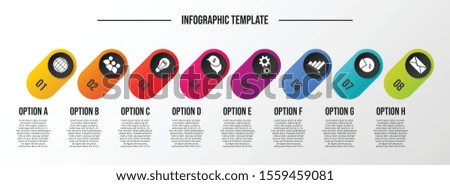 Colorful chart with business symbols - infographic template. Vector