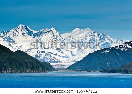 Majestic mountains and extreme wilderness along the Inside Passage Royalty-Free Stock Photo #155947112