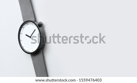 close up of gray wrist watches isolated on white background          