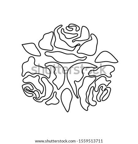 rose flower vector monochrome pattern for tattoo