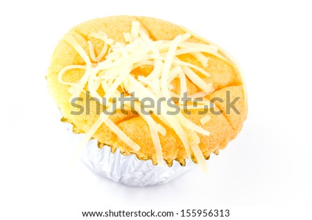 Cheese cupcake on white background