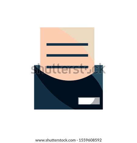 mail letter office work business equipment icon vector illustration
