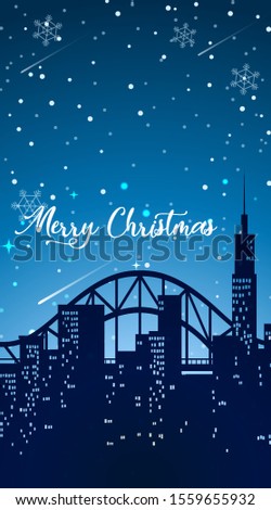 Background scene with christmas in the city illustration