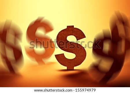 Dollar symbol made form paper. Money concept.