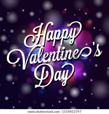 Happy Valentines day typography in a abstract background - Vector 