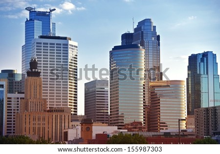 Minneapolis Skyline - Minneapolis Downtown Architecture. Minnesota State, USA. American Cities Photo Collection.