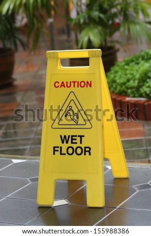 Wet floor sign.