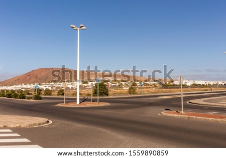 Road junction in Playa Blanca on Lanzarote