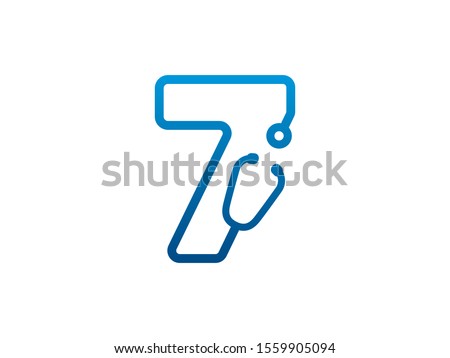 Number 7 logo or symbol template design