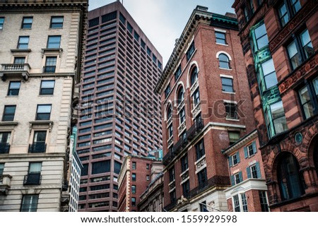 Typical Boston architecture and buildings