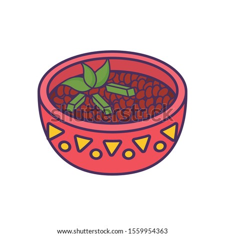 traditional mexican cuisine soup on white background vector illustration design