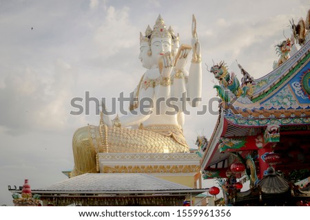 "Wat Saman Ratanaram" At landmark in Chachoengsao, THAILAND.