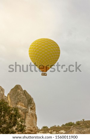 Goreme, Turkey. Hot air balloon flying in Cappadocia