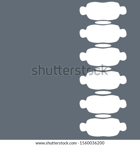 White spine on a black background. Intervertebral disc. Medical care and x-rays of the internal organs. Cartoon flat illustration. The bones in the back