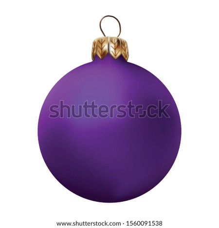 purple Realistic Christmas tree ball