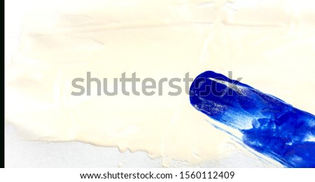 Paint Brush Stroke Texture Background Blue Watercolor Spot Blotch with copy space for text.