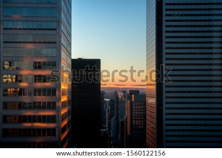 City Towers Winter Sunset Toronto