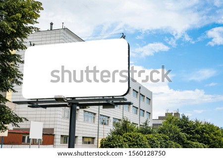 Advertising billboard mockup near the office building