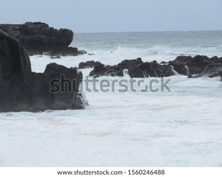 Ocean Wave Crashing into Rocks