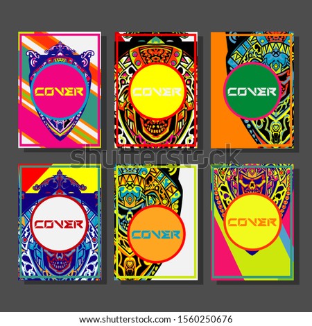 Design template cover, poster, brochure set. Retro style. A4 format. EPS 10 vector