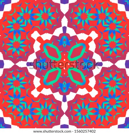 Decorative color ceramic talavera tiles. Colored design. Vector seamless pattern concept. Red folk ethnic ornament for print, web background, surface texture, towels, pillows, wallpaper.