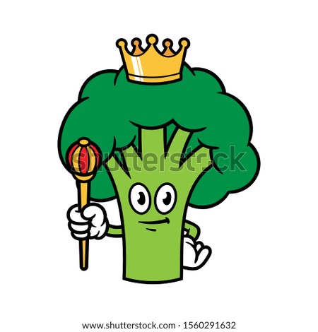 Cartoon King Broccoli Character Illustration