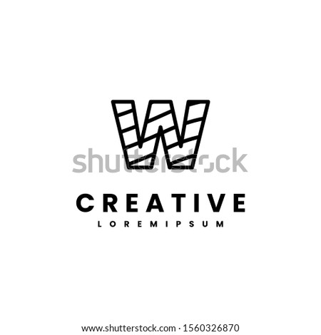 simple digital black monogram W logo letter design concept, vector illustration.