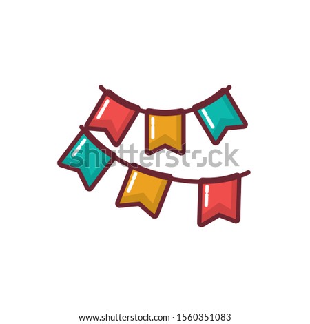 Banner pennant design, Flag event line sports decoration and winning theme Vector illustration