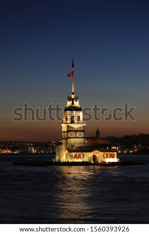 istanbul maiden's tower sunset photo