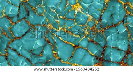 Luxurious Aqua Tone onyx marble with golden veins high resolution, Turquoise Green marble, polished slice mineral, blue water in swimming pool rippled water surface detail background modern interior Royalty-Free Stock Photo #1560434252