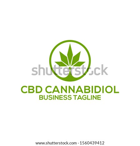 CBD Hemp Oil.Marijuana leaf. Medical cannabis. Cannabis extract. Icon product label and logo graphic template. Isolated vector illustration