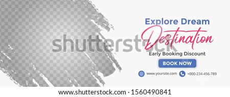 Abstract banner design for ads, banner social media, banner travel with white background