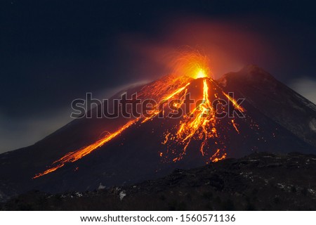 etna eruption sicily lava nature  Royalty-Free Stock Photo #1560571136