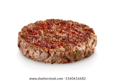 Hamburger meat isolated on white background Royalty-Free Stock Photo #1560616682