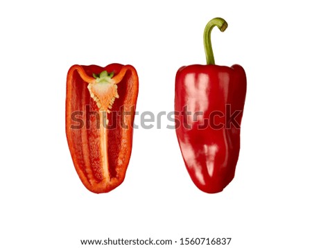 Red pepper cut in half
 Royalty-Free Stock Photo #1560716837