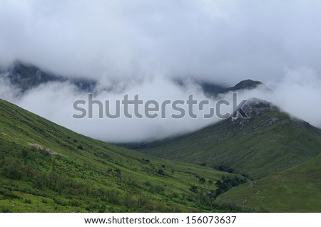 Fog in the scottish highlands