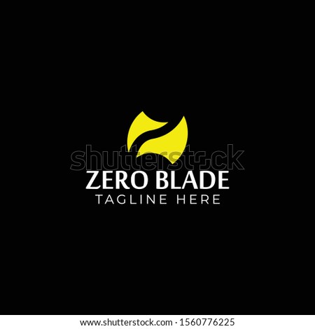 zero blade logo vector ; letter z negative space 