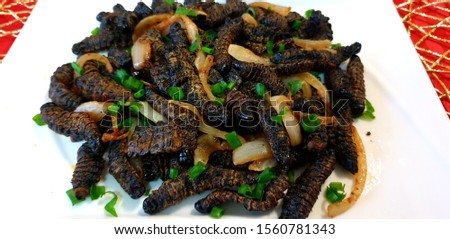 Delicious and healthy cooked mopane worms